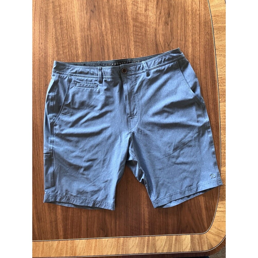 7 Diamonds Velocity Performance Shorts Heathered Blue Size 36 Golf Casual